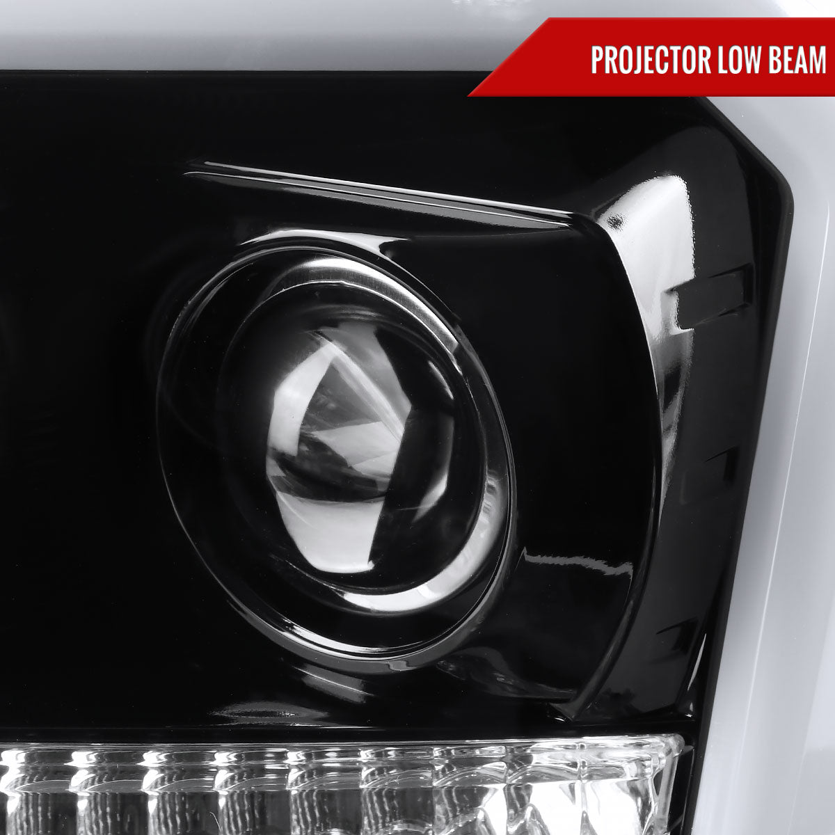 2004-2008 Ford F-150/ 2006-2008 Lincoln Mark LT LED C-Bar Projector Headlights (Jet Black Housing/Clear Lens)