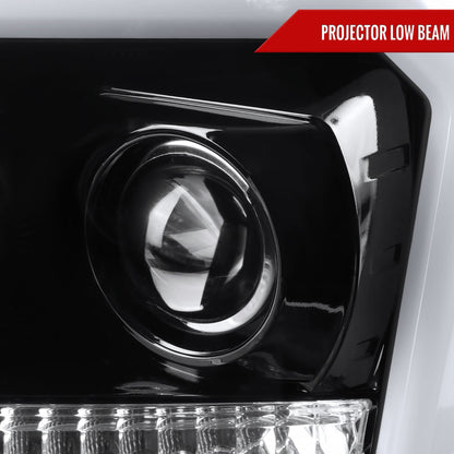2004-2008 Ford F-150/ 2006-2008 Lincoln Mark LT LED C-Bar Projector Headlights (Jet Black Housing/Clear Lens)