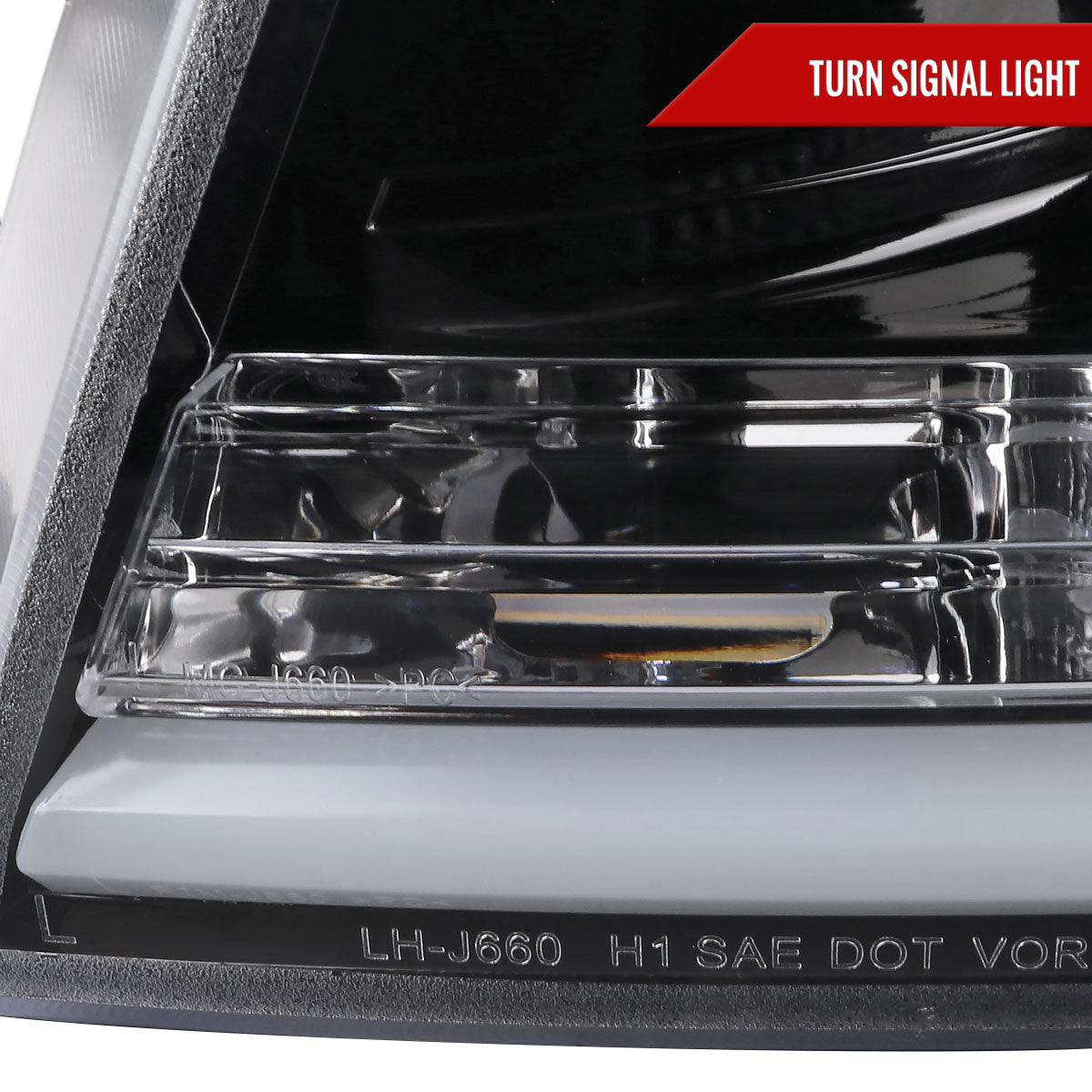 2004-2008 Ford F-150/ 2006-2008 Lincoln Mark LT LED C-Bar Projector Headlights (Jet Black Housing/Clear Lens)