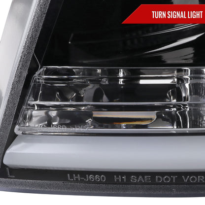 2004-2008 Ford F-150/ 2006-2008 Lincoln Mark LT LED C-Bar Projector Headlights (Jet Black Housing/Clear Lens)