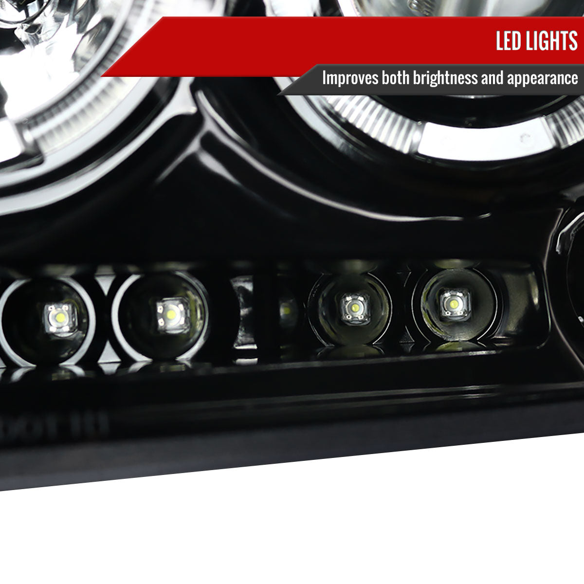 2004-2008 Ford F-150/ 2006-2008 Lincoln Mark LT Dual Halo Projector Headlights (Jet Black Housing/Clear Lens)