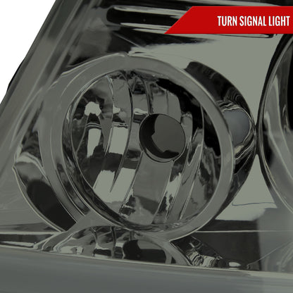 2004-2008 Ford F-150/ 2006-2008 Lincoln Mark LT Projector Style Headlights w/ LED Bar (Chrome Housing/Smoked Lens)