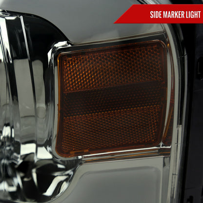 2004-2008 Ford F-150/ 2006-2008 Lincoln Mark LT Projector Style Headlights w/ LED Bar (Chrome Housing/Smoked Lens)