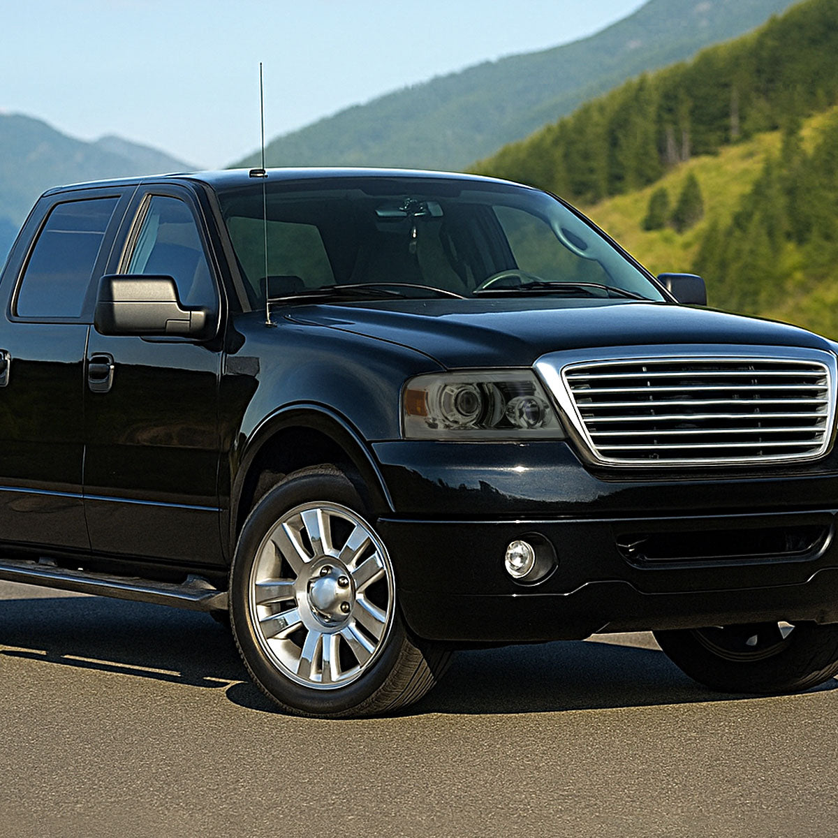 2004-2008 Ford F-150/ 2006-2008 Lincoln Mark LT Projector Style Headlights w/ LED Bar (Chrome Housing/Smoked Lens)