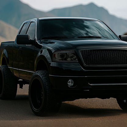 2004-2008 Ford F-150/ 2006-2008 Lincoln Mark LT Projector Style Headlights w/ LED Bar (Chrome Housing/Smoked Lens)