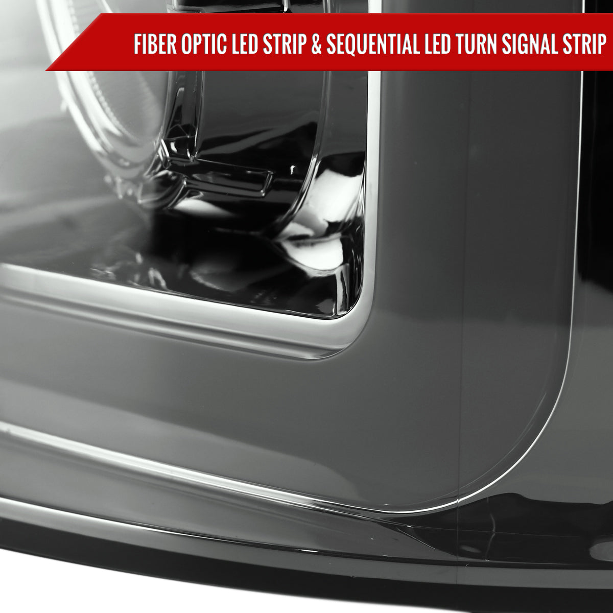 2004-2008 Ford F-150/ 2006-2008 Lincoln Mark LT Switchback Sequential LED C-Bar Projector Headlights (Chrome Housing/Smoked Lens)