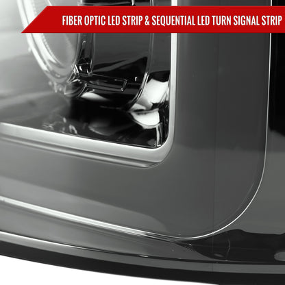 2004-2008 Ford F-150/ 2006-2008 Lincoln Mark LT Switchback Sequential LED C-Bar Projector Headlights (Chrome Housing/Smoked Lens)