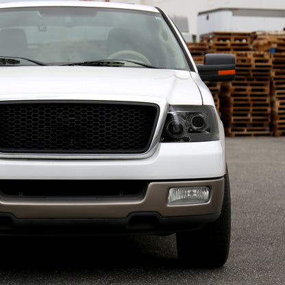 2004-2008 Ford F-150/ 2006-2008 Lincoln Mark LT Switchback Sequential LED C-Bar Projector Headlights (Chrome Housing/Smoked Lens)