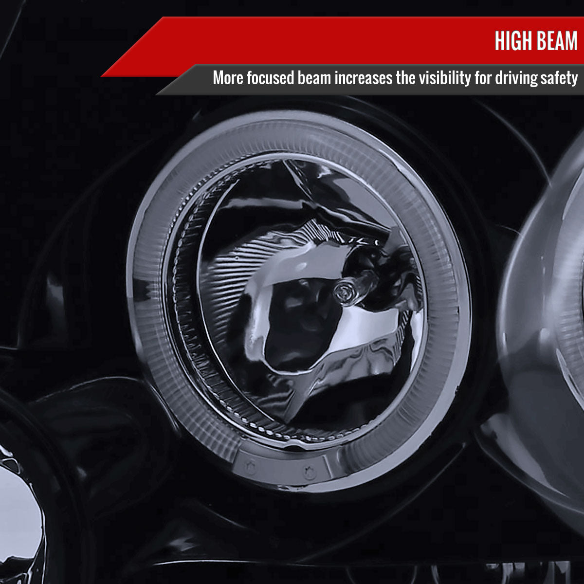 2004-2008 Ford F-150/ 2006-2008 Lincoln Mark LT Dual Halo Projector Headlights (Glossy Black Housing/Smoked Lens)