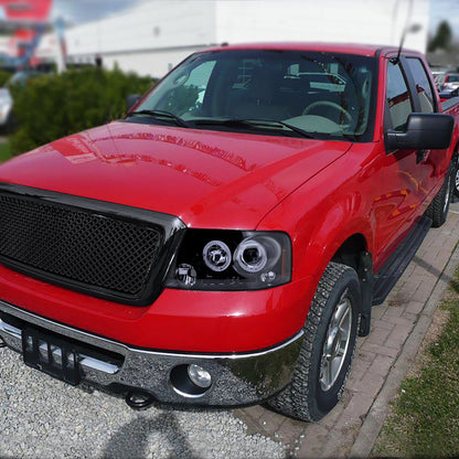 2004-2008 Ford F-150/ 2006-2008 Lincoln Mark LT Dual Halo Projector Headlights (Glossy Black Housing/Smoked Lens)