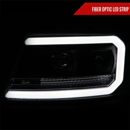 2004-2008 Ford F-150/ 2006-2008 Lincoln Mark LT LED C-Bar Projector Headlights (Matte Black Housing/Clear Lens)