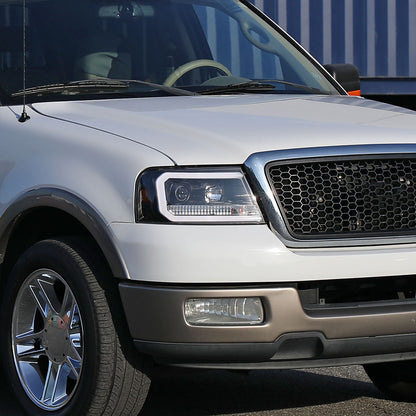 2004-2008 Ford F-150/ 2006-2008 Lincoln Mark LT LED C-Bar Projector Headlights (Matte Black Housing/Clear Lens)