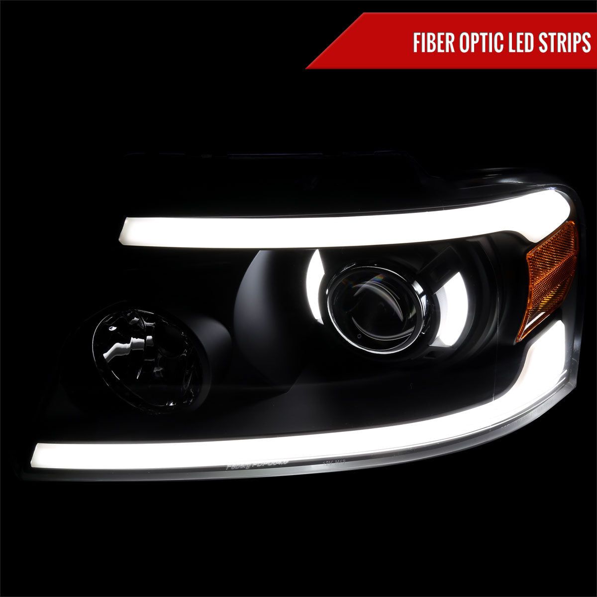 2004-2008 Ford F-150/ 2006-2008 Lincoln Mark LT LED Tube Projector Headlights (Matte Black Housing/Clear Lens)