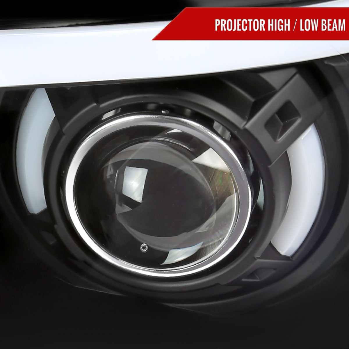 2004-2008 Ford F-150/ 2006-2008 Lincoln Mark LT LED Tube Projector Headlights (Matte Black Housing/Clear Lens)