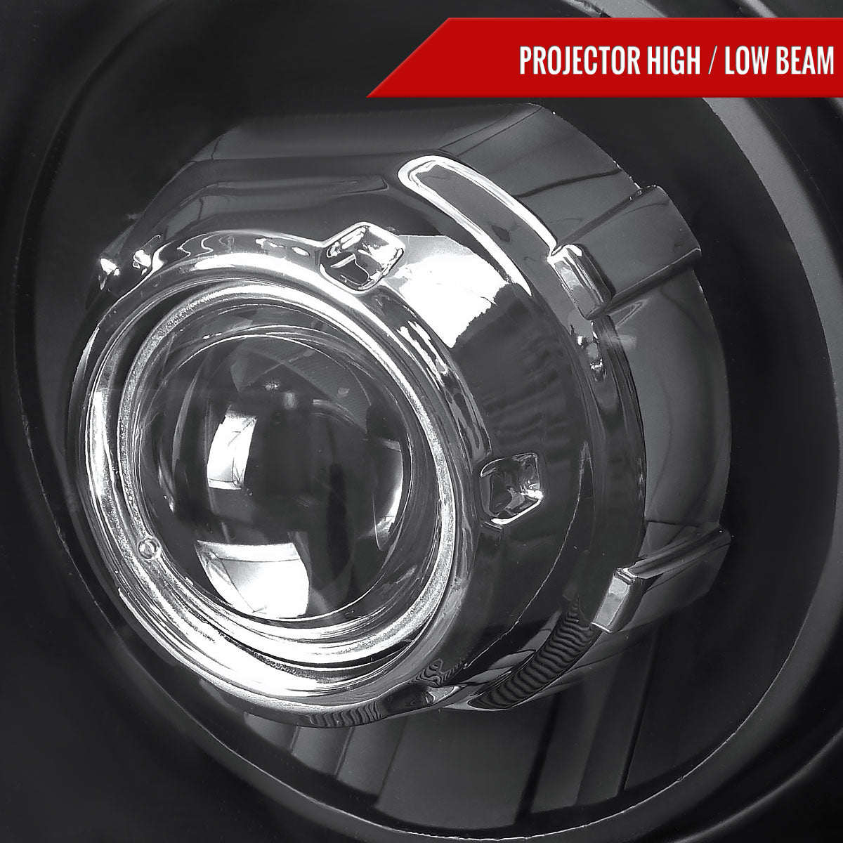 2004-2008 Ford F-150/ 2006-2008 Lincoln Mark LT Projector Headlights w/ Amber Reflectors (Matte Black Housing/Clear Lens)