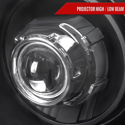 2004-2008 Ford F-150/ 2006-2008 Lincoln Mark LT Projector Headlights w/ Amber Reflectors (Matte Black Housing/Clear Lens)