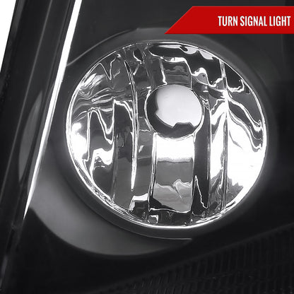 2004-2008 Ford F-150/ 2006-2008 Lincoln Mark LT Projector Headlights w/ Amber Reflectors (Matte Black Housing/Clear Lens)