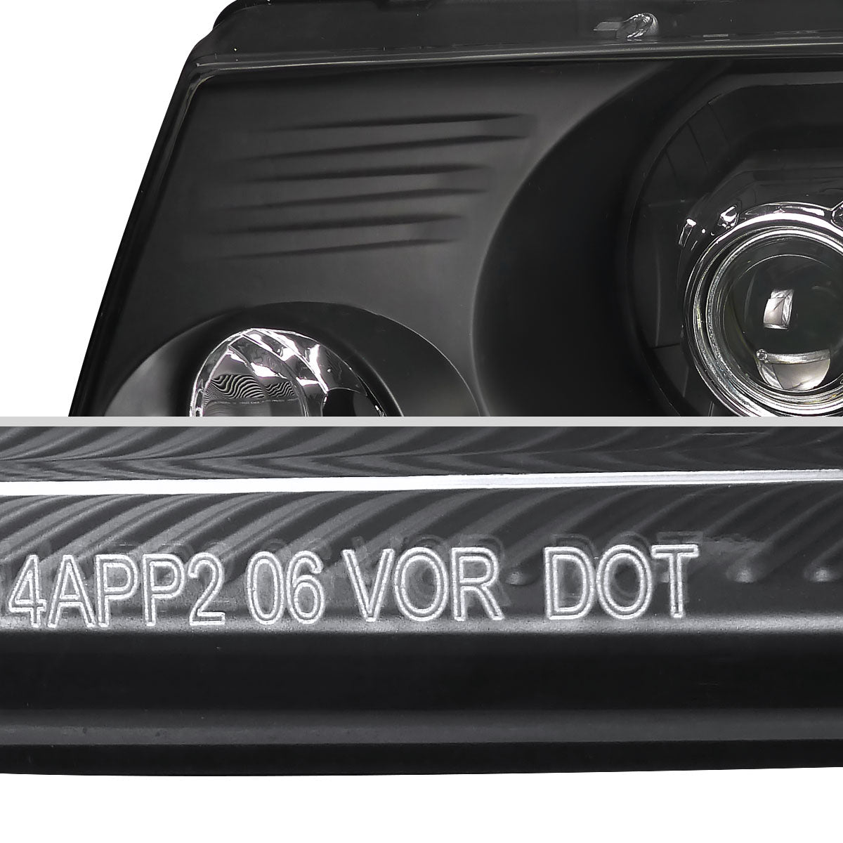2004-2008 Ford F-150/ 2006-2008 Lincoln Mark LT Projector Headlights w/ Amber Reflectors (Matte Black Housing/Clear Lens)