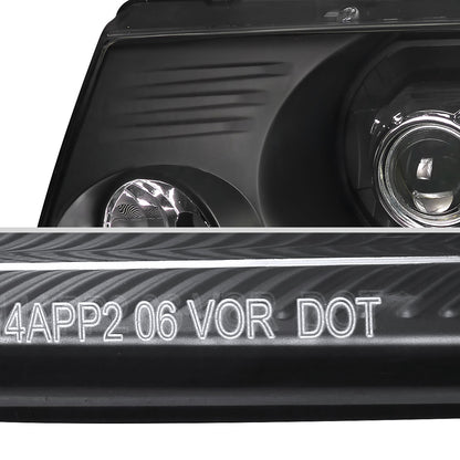 2004-2008 Ford F-150/ 2006-2008 Lincoln Mark LT Projector Headlights w/ Amber Reflectors (Matte Black Housing/Clear Lens)