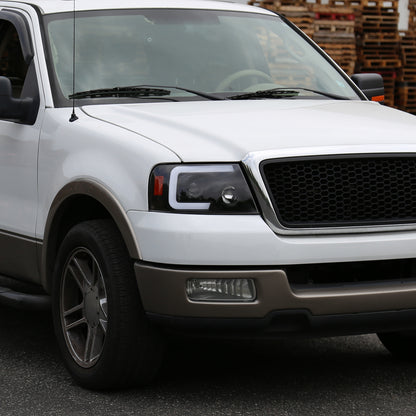 2004-2008 Ford F-150/ 2006-2008 Lincoln Mark LT Switchback Sequential LED C-Bar Projector Headlights (Matte Black Housing/Clear Lens)
