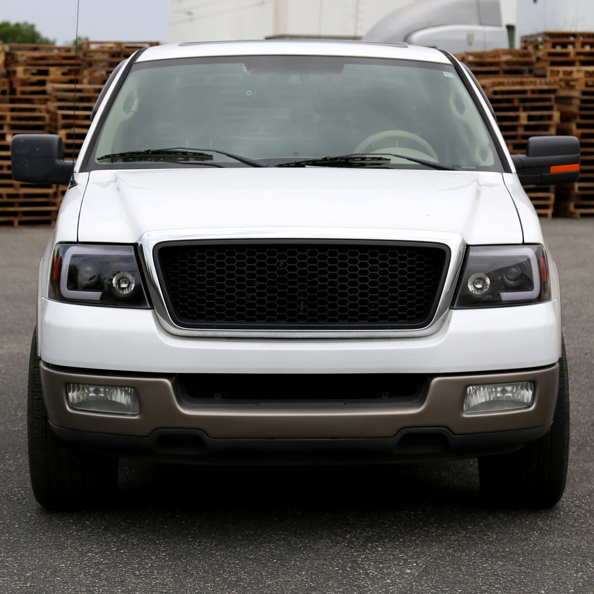 2004-2008 Ford F-150/ 2006-2008 Lincoln Mark LT Switchback Sequential LED C-Bar Projector Headlights (Matte Black Housing/Clear Lens)