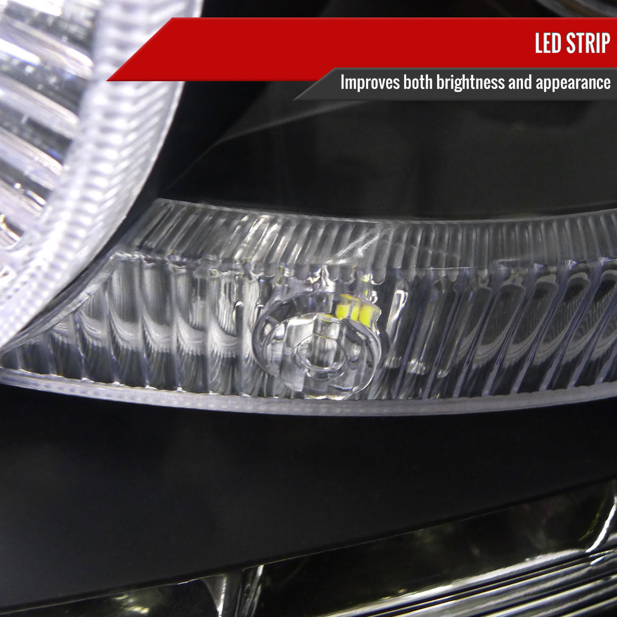 2004-2008 Ford F-150/ 2006-2008 Lincoln Mark LT Halo Projector Headlights w/ SMD LED Light Strip & LED Turn Signal Lights (Matte Black Housing/Clear Lens)