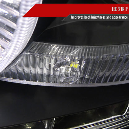 2004-2008 Ford F-150/ 2006-2008 Lincoln Mark LT Halo Projector Headlights w/ SMD LED Light Strip & LED Turn Signal Lights (Matte Black Housing/Clear Lens)