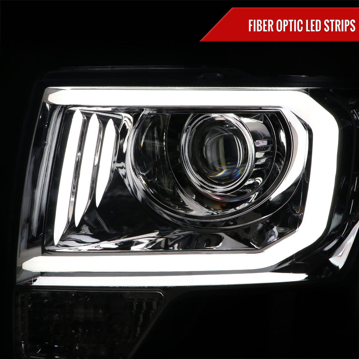 2009-2014 Ford F-150 LED C-Bar Projector Headlights (Chrome Housing/Clear Lens)