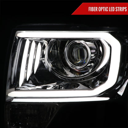 2009-2014 Ford F-150 LED C-Bar Projector Headlights (Chrome Housing/Clear Lens)