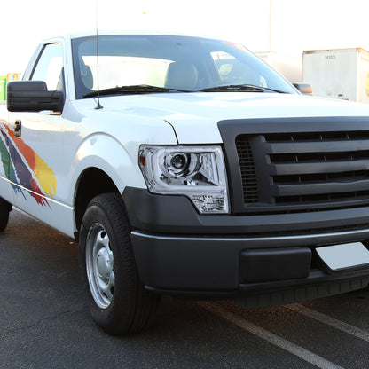 2009-2014 Ford F-150 LED C-Bar Projector Headlights (Chrome Housing/Clear Lens)