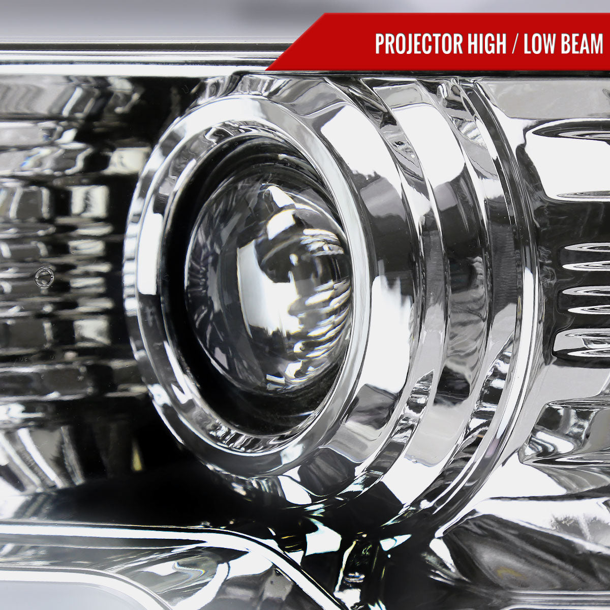 2009-2014 Ford F-150 LED Strip Projector Headlights (Chrome Housing/Clear Lens)