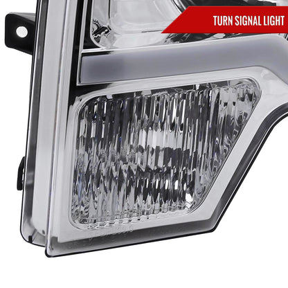 2009-2014 Ford F-150 LED Strip Projector Headlights (Chrome Housing/Clear Lens)