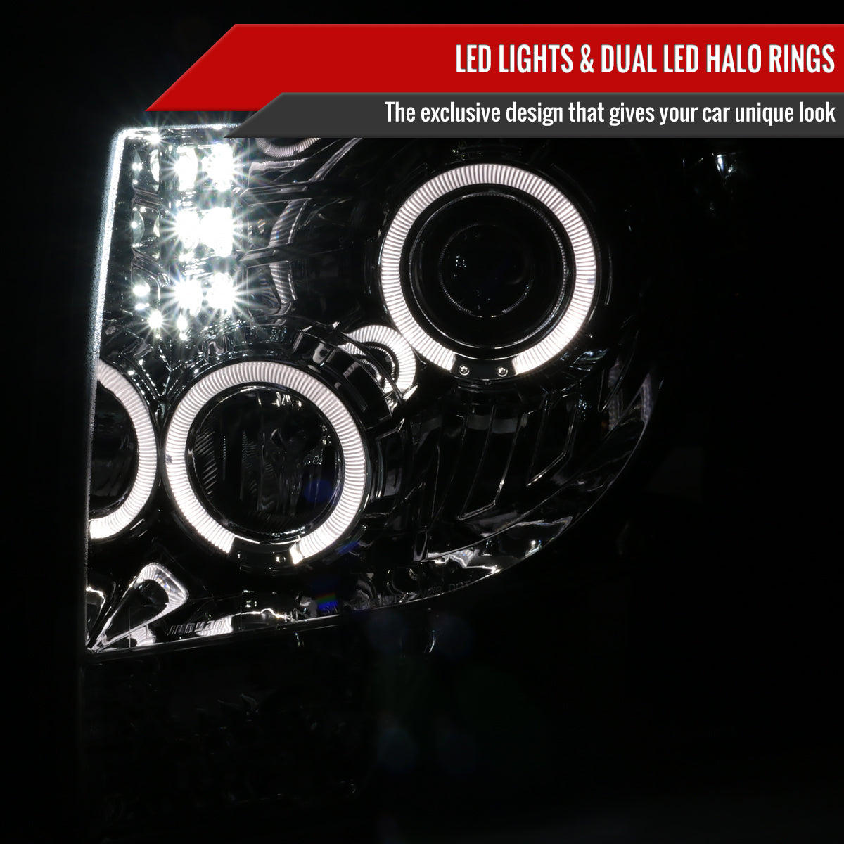 2009-2014 Ford F-150 Dual Halo Projector Headlights (Chrome Housing/Clear Lens)