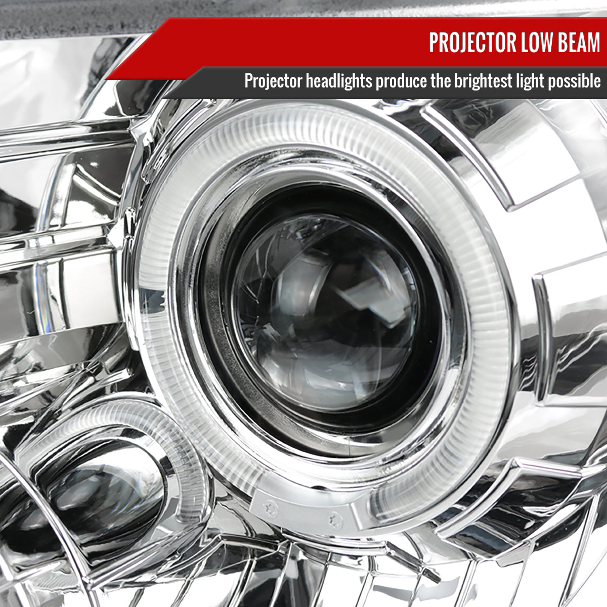 2009-2014 Ford F-150 Dual Halo Projector Headlights (Chrome Housing/Clear Lens)