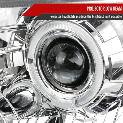 2009-2014 Ford F-150 Dual Halo Projector Headlights (Chrome Housing/Clear Lens)