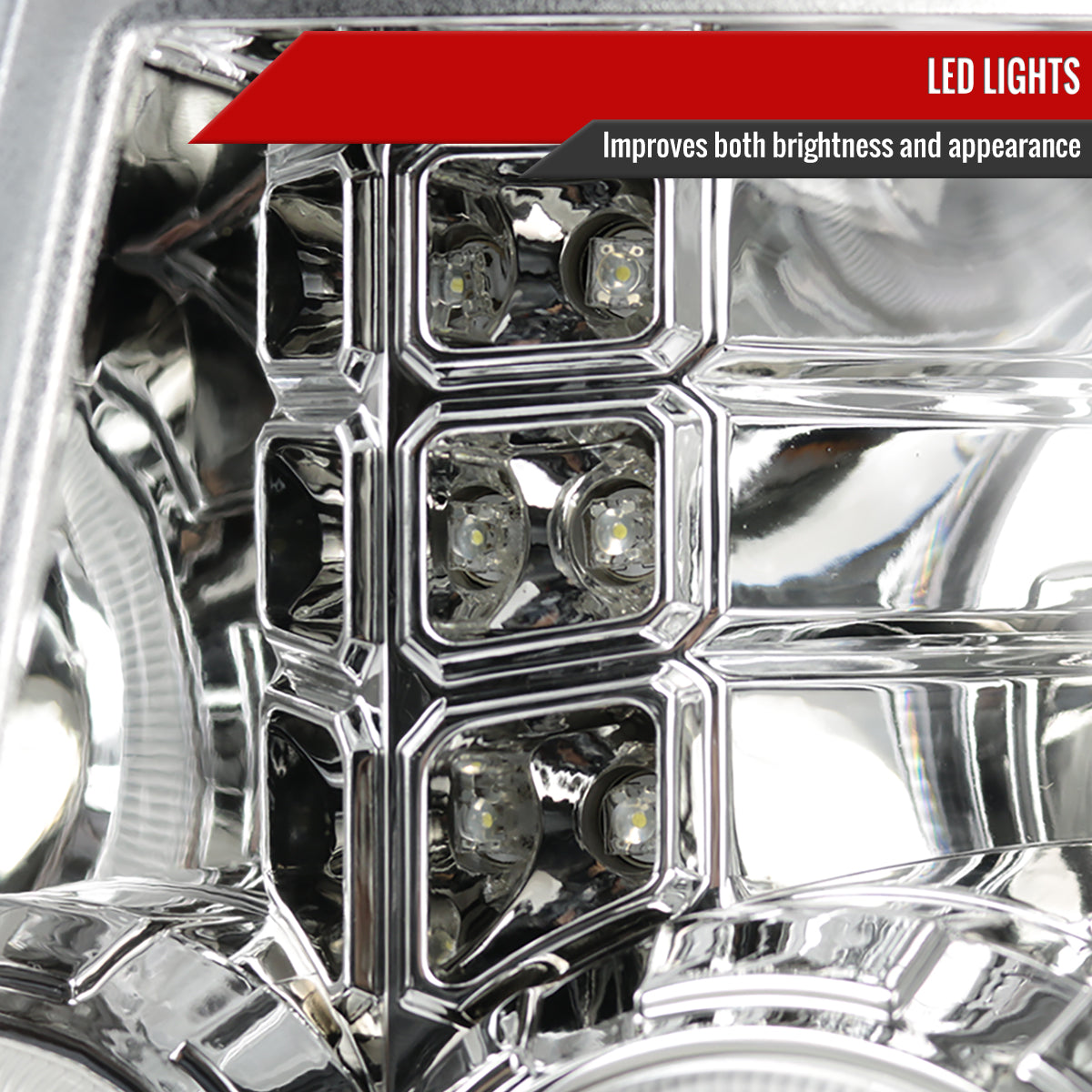 2009-2014 Ford F-150 Dual Halo Projector Headlights (Chrome Housing/Clear Lens)