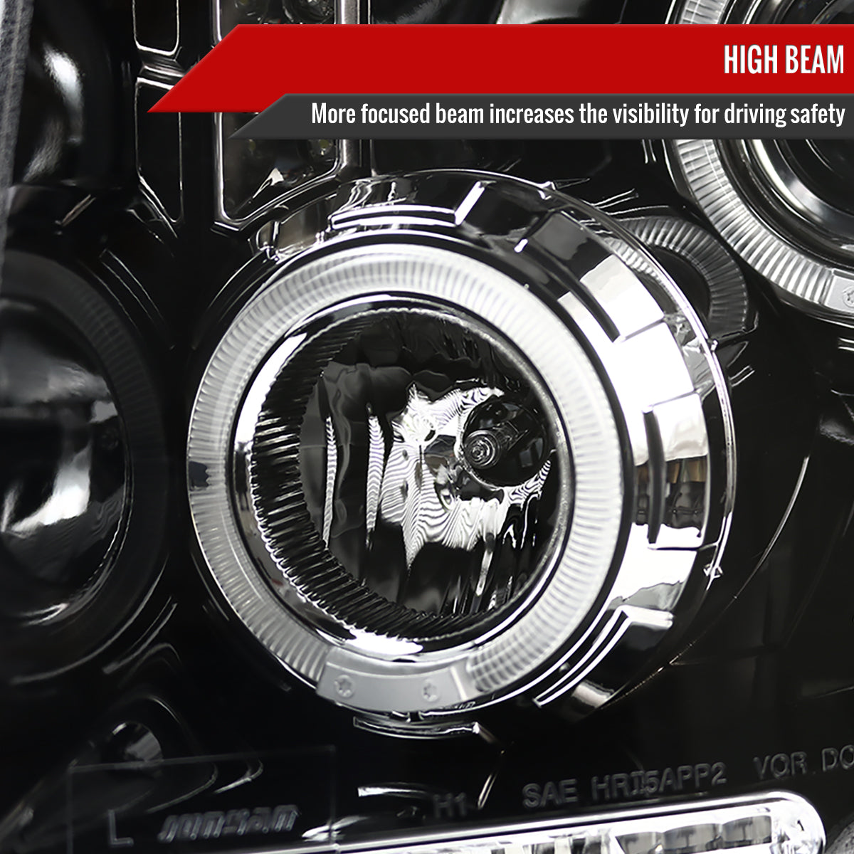 2009-2014 Ford F-150 Dual Halo Projector Headlights (Jet Black Housing/Clear Lens)