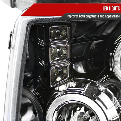 2009-2014 Ford F-150 Dual Halo Projector Headlights (Jet Black Housing/Clear Lens)