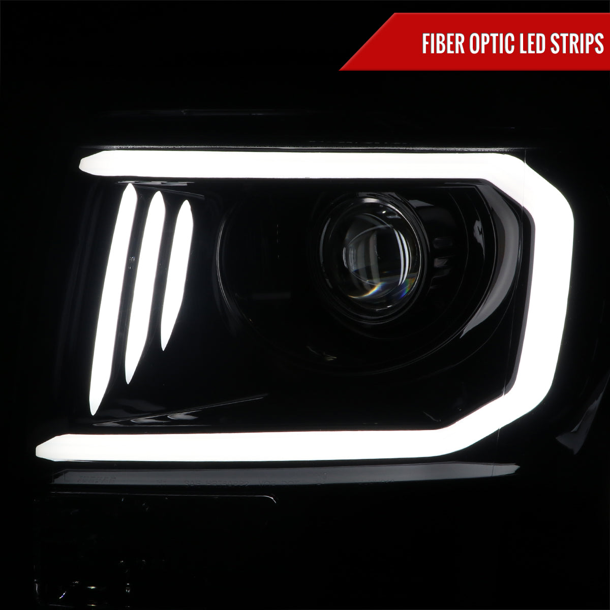 2009-2014 Ford F-150 LED C-Bar Projector Headlights (Glossy Black Housing/Smoked Lens)