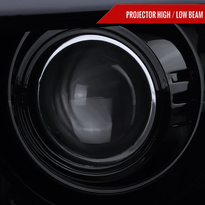 2009-2014 Ford F-150 LED C-Bar Projector Headlights (Glossy Black Housing/Smoked Lens)