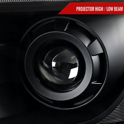 2009-2014 Ford F-150 Projector Headlights w/ LED Light Strip (Matte Black Housing/Clear Lens)