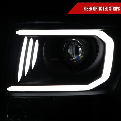 2009-2014 Ford F-150 LED C-Bar Projector Headlights (Matte Black Housing/Clear Lens)