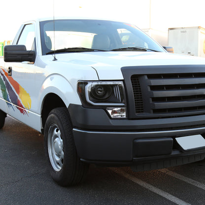 2009-2014 Ford F-150 LED C-Bar Projector Headlights (Matte Black Housing/Clear Lens)