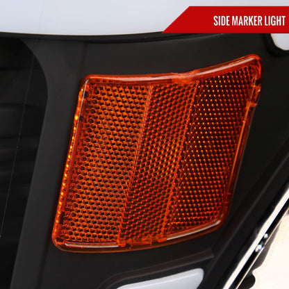 2009-2014 Ford F-150 LED Strip Projector Headlights (Matte Black Housing/Clear Lens)