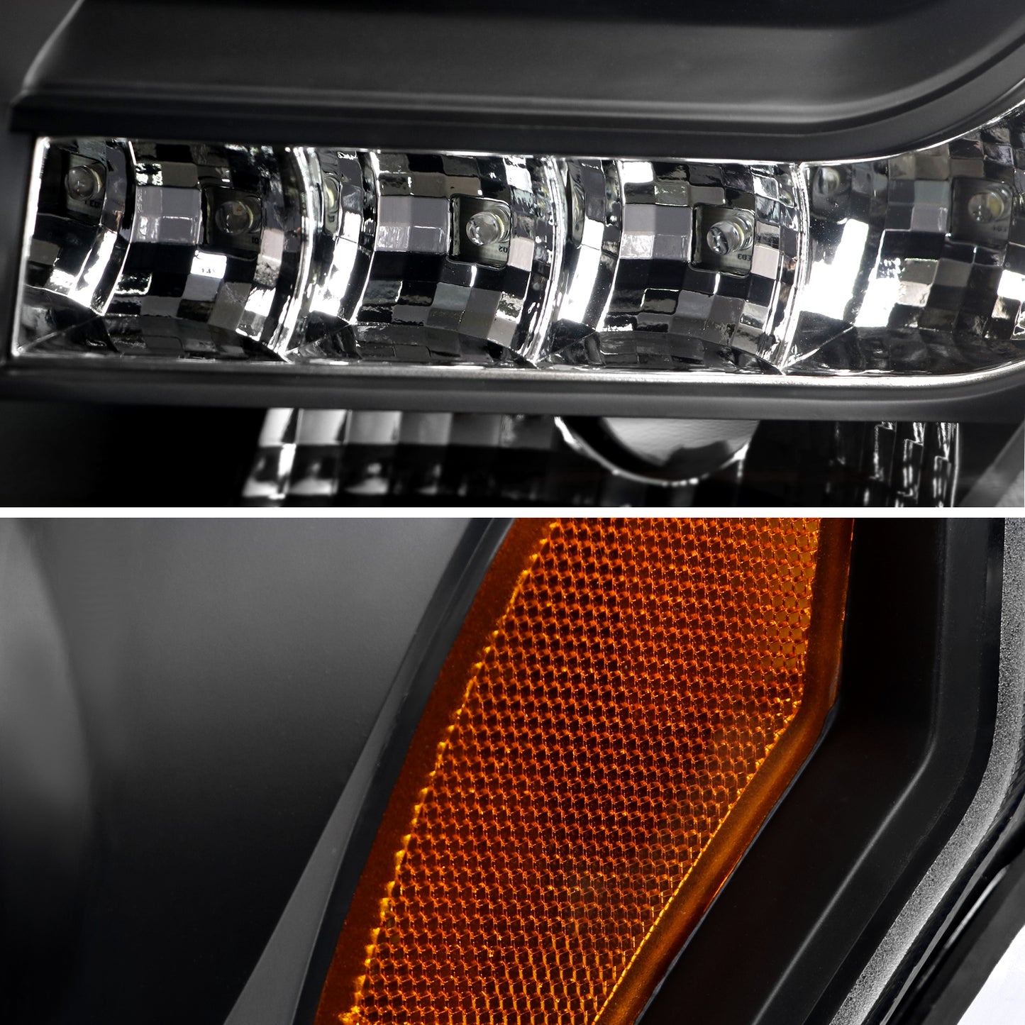 2009-2014 Ford F-150 Dual U-Ring Halo Projector Headlights w/ LED Light Strip (Matte Black Housing/Clear Lens)