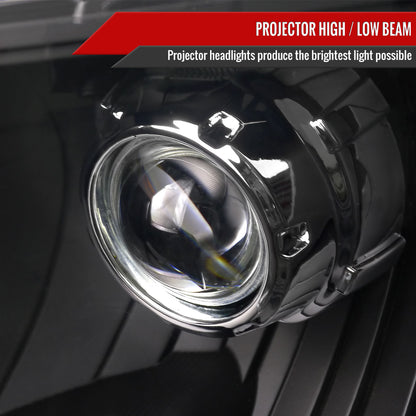 2009-2014 Ford F-150 Projector Headlights w/ Amber Reflectors (Matte Black Housing/Clear Lens)