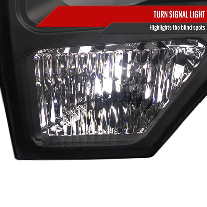 2009-2014 Ford F-150 Projector Headlights w/ Amber Reflectors (Matte Black Housing/Clear Lens)