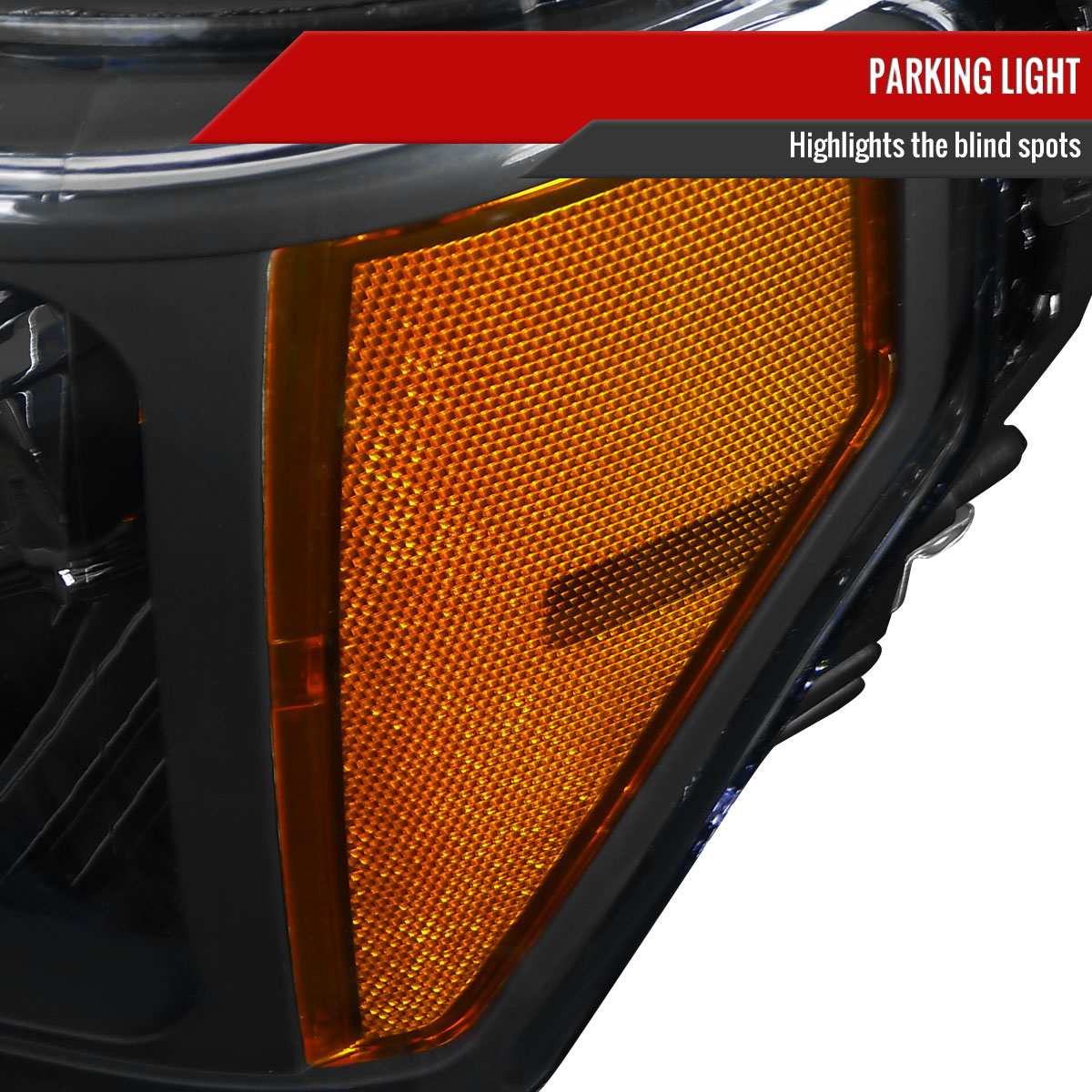 2009-2014 Ford F-150 Projector Headlights w/ Amber Reflectors (Matte Black Housing/Clear Lens)