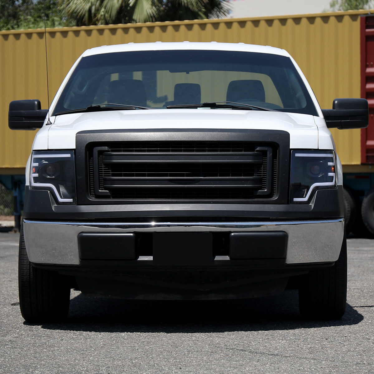 2009-2014 Ford F-150 Switchback Sequential LED Turn Signal Projector Headlights (Matte Black Housing/Clear Lens)