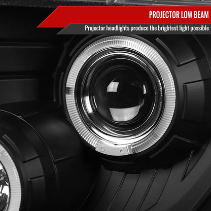 2009-2014 Ford F-150 Dual Halo Projector Headlights (Matte Black Housing/Clear Lens)